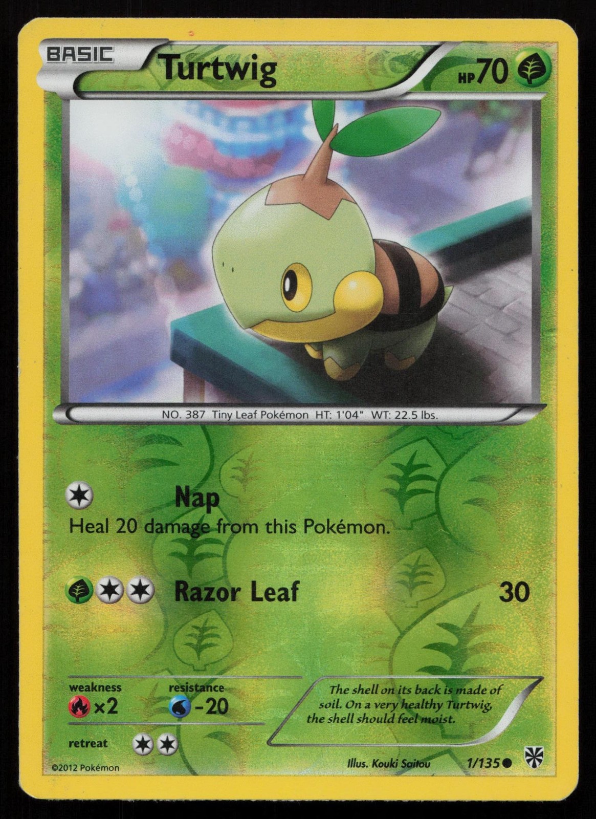 Turtwig 1/135 Reverse Holo Common Plasma Storm Pokemon LP