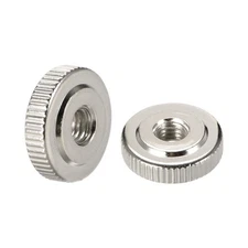 Knurled Thumb Nuts M6 Female Threaded Thin Type, Nickel Plating 30Pcs