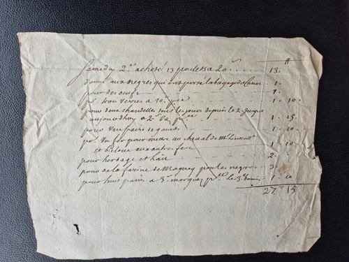 Manuscrit XVIIIe Compte Colonie Antilles / Caraïbes Esclavage Saint Domingue ?