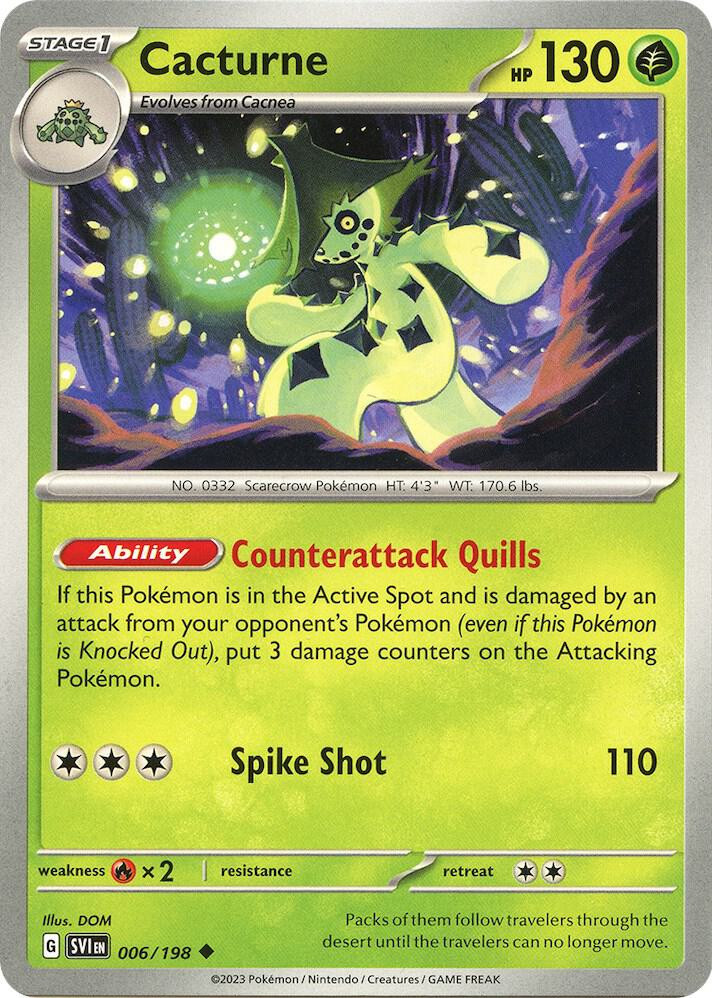 Cacturne - 006/198 - Pokemon Scarlet & Violet (2 CARD PURCHASE MINIMUM)
