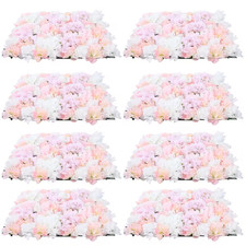 Pink 23.6 In. X 15.7 In. Artificial Floral Wall Panel Silk Rose Backdrop Decor 