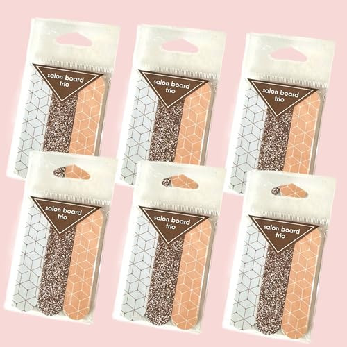 Set of 18 Dual-Sided Nail File Emery Board Heavy Medium & Fine Grit Cushioned 