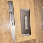 WarTech Gray/Gold Metal Handle Drop Point Plain Blade Manual Pocketknife — photo 2