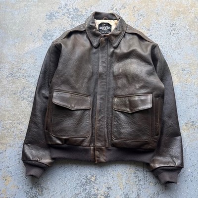 Vintage Avirex Type A-2 Leather Flight Bomber Jacket Size L