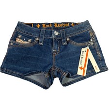 ROCK REVIVAL Women s SHORTS Size 24 Za Denim Y2K Brand New with Tags