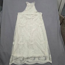 Francescas Jun & Ivy White Lace Halter Dress NWT Small Bridal Boho Mesh