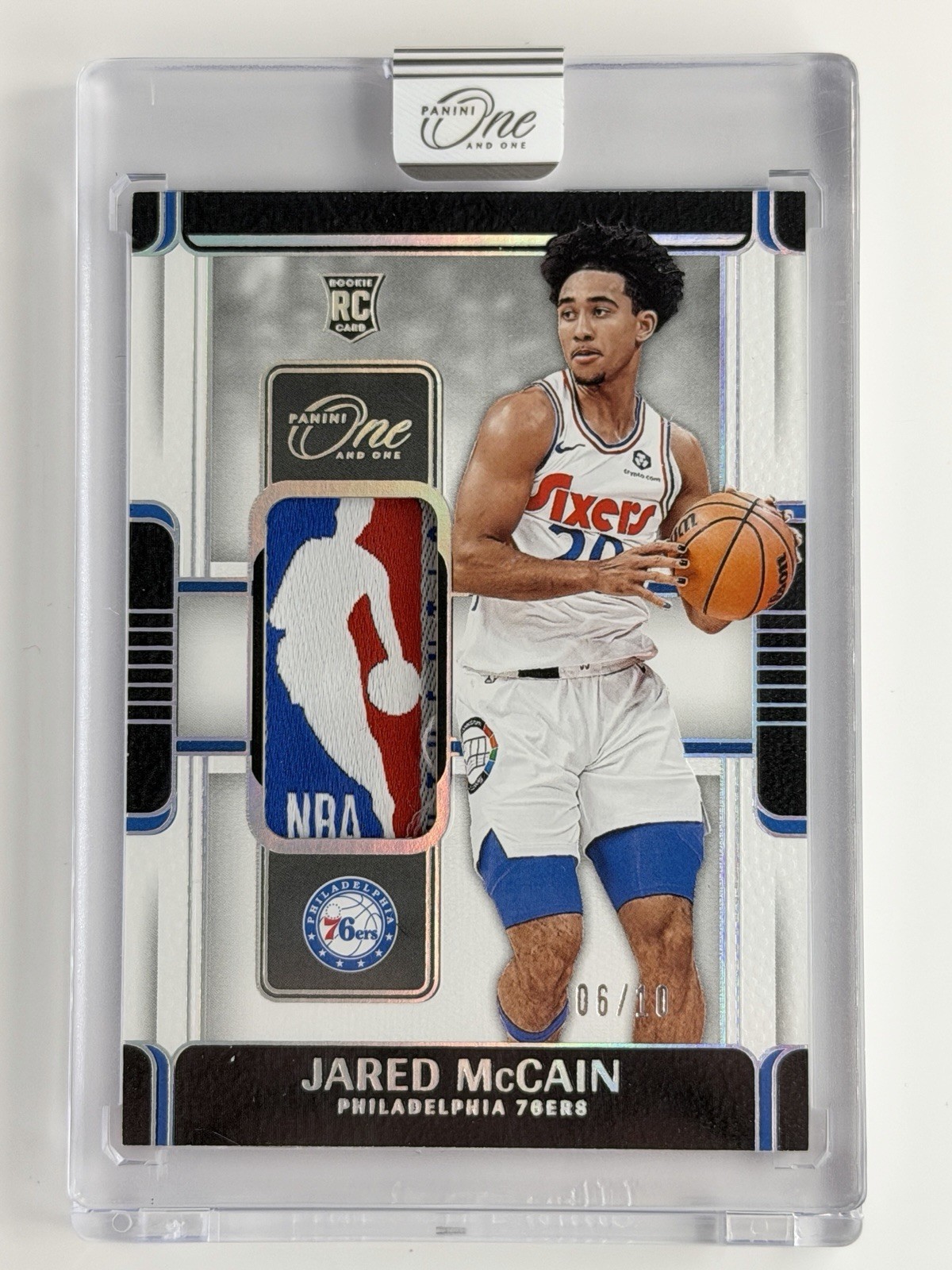 Jared McCain 2024-25 Panini One And One FOTL Laundry Tag Logoman RC /10