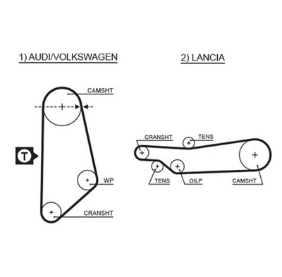 Zahnriemen PowerGrip  GATES 5031 für VW AUDI LANCIA 90 SANTANA PASSAT 33B GAMMA