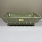 VTG Haeger Pottery USA U-110 Rectangle Dish Planter Speckled Sage Green 10x6.5x3