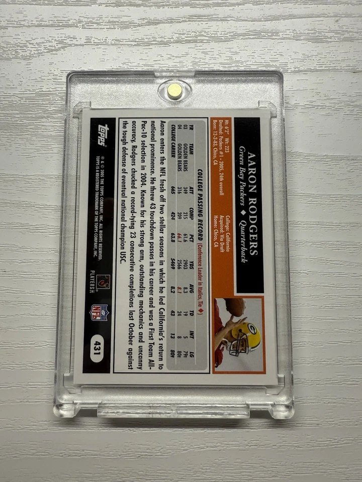2005 Topps - Aaron Rodgers #431  Rookie   - Image 2 of 2