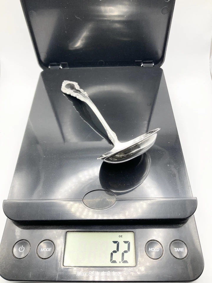 Соус/ложка кремовая Reed & Barton из чистого серебра — 53⁄4 дюйма георгианская роза БЕЗ МОНО - Изображение 3 из 3