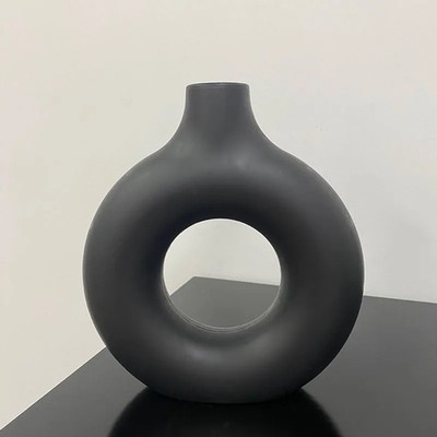 Kunststoff Vase Donut Form Blumentopf Dekoration Wohnzimmer Tisch Ornaments