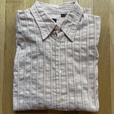 Hugo Boss Mens Casual Shirt Size Large Stripe Long Sleeve Button Up Vintage EUC