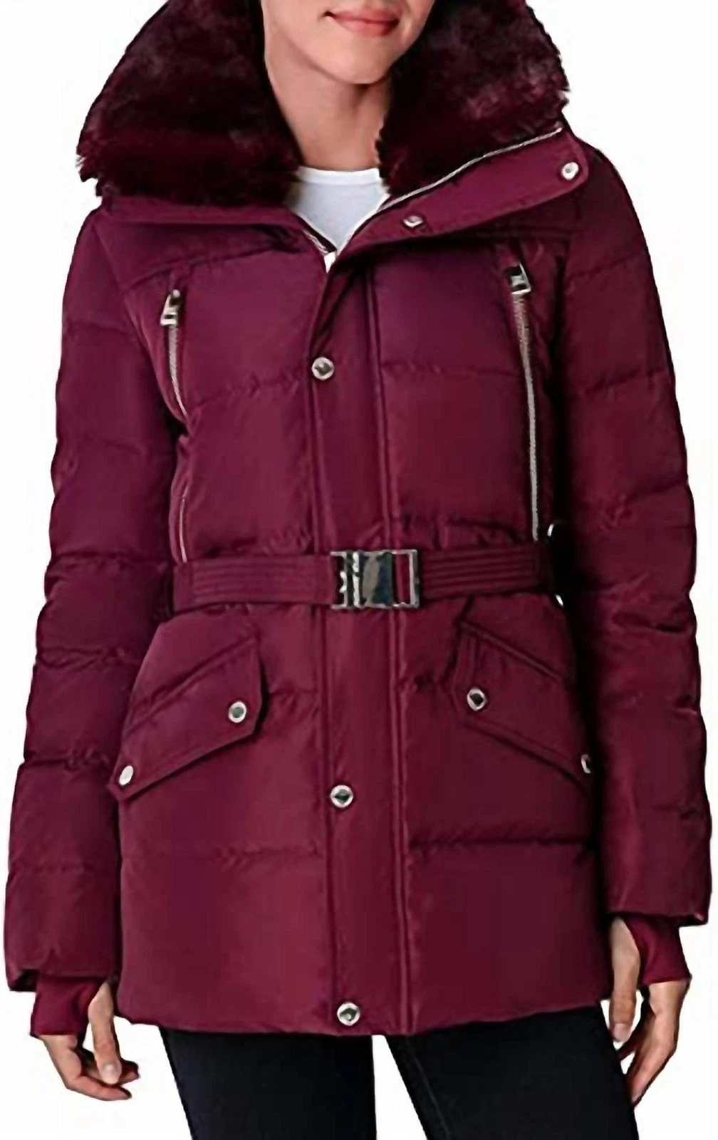Cappotto giacca trapuntato piumino con cintura Michael Kors taglia 2XS