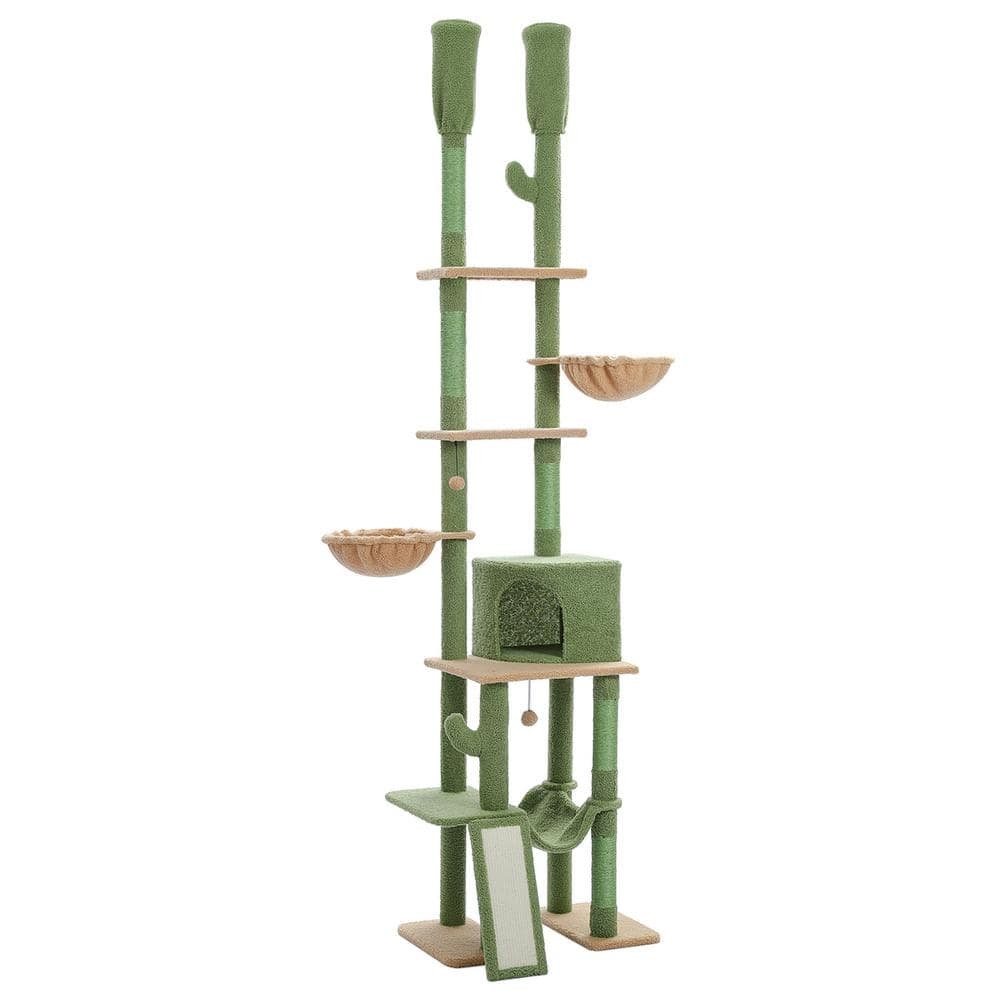 Cactus Cat Tree Floor To Ceiling Cat Tower With Adjustable Height