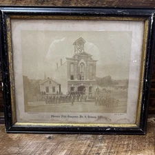 Huge Phoenix Fire Company No 5 Photograph Quincy, Illinois 1st Engine Co 19x16”