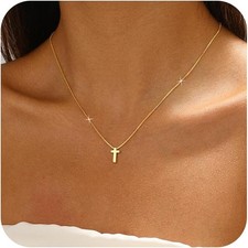 Cross Necklace for Women,Dainty 14K Gold Silver Plated Cross Choker Pendant Jewe