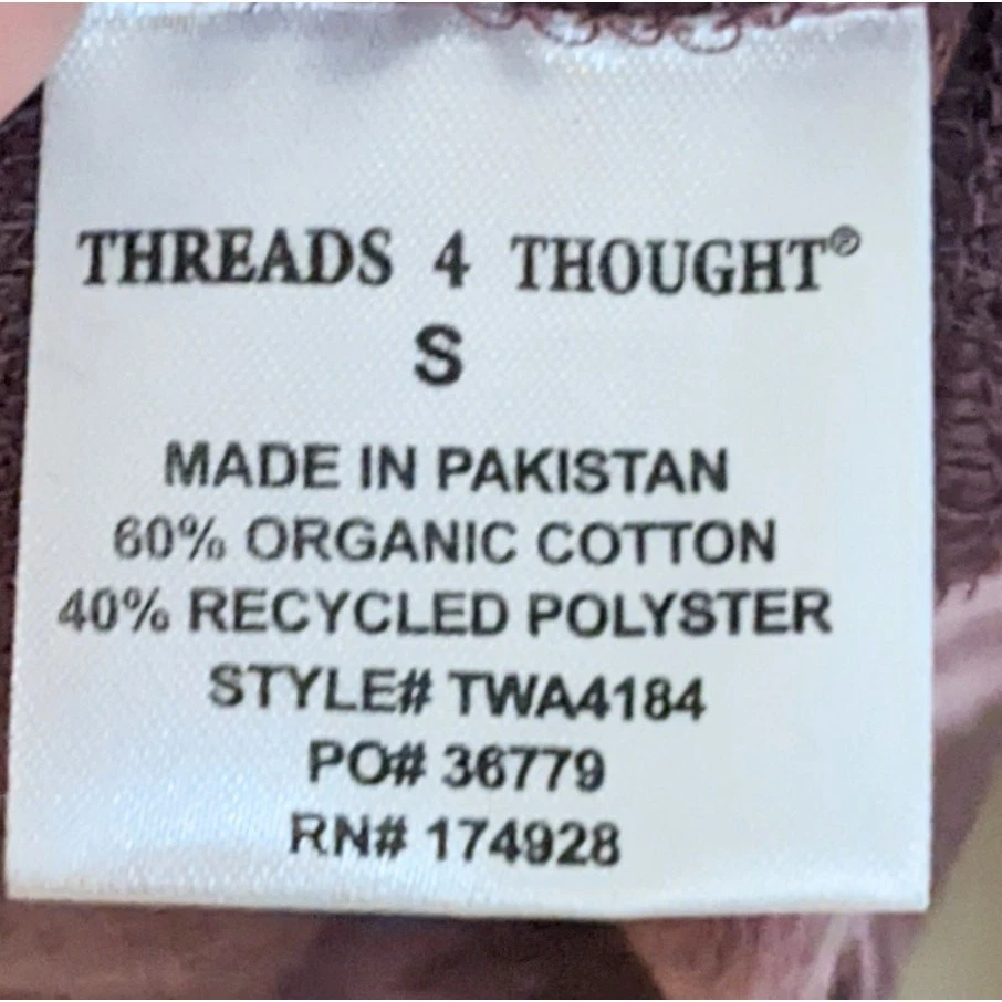 Threads 4 Thought Hoodie Womens S Purple Tie Dye Hooded Sweatshirt Crop Pullover - Image 4 of 4