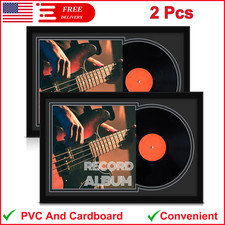 2 Pcs Vinyl Record Album Display Frame 16x22 In Double Groove Record Album Frame