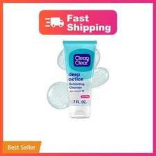 Clean and Clear Oil-Free Deep Action Exfoliating Facial Cleanser, 7 fl oz P...