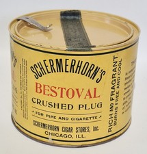 Adverting Tobaco Tin Schermerhorn's Crushed Plug Near Mint With 1926 Tax Stamp 