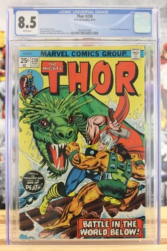 The Mighty Thor #238 ~ 8/75 ~ CGC Grade 8.5, White Pages, New Slab as of 12/1/25
