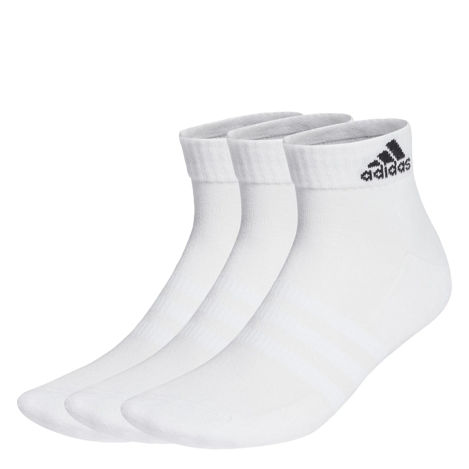 adidas Cushioned Sportswear Ankle Socks 3 Pairs 6.5-8, White / Black
