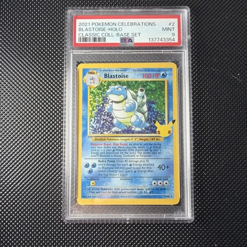 Pokémon TCG Holo Rare Blastoise Card 2/102 PSA 9 Celebrations Classic Collection