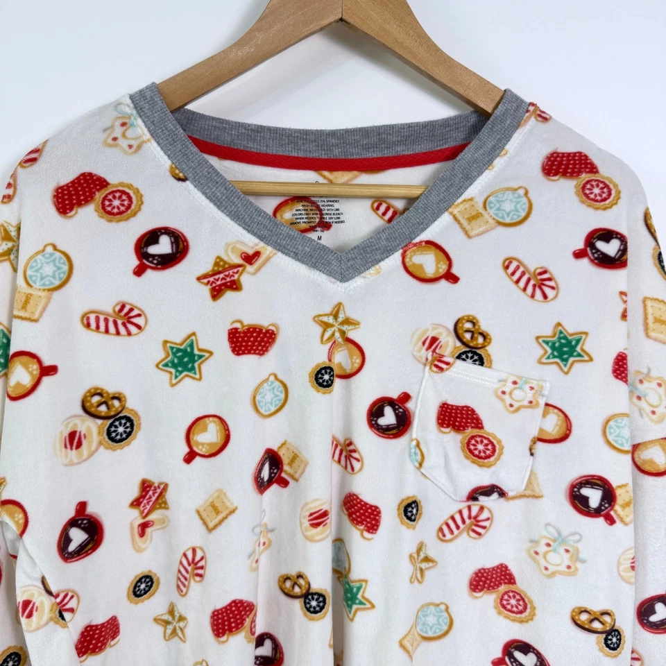 Cuddl Duds睡衣套装女式M象牙饼干假日圣诞休闲服 — 第 2/4 张图片