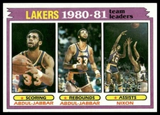1981-82 Topps #55 Kareem Abdul-Jabbar / Norm Nixon Los Angeles Lakers