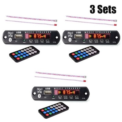 3 Wireless  12V MP3 WMA Decoder Board Audio Module USB TF Radio For Car