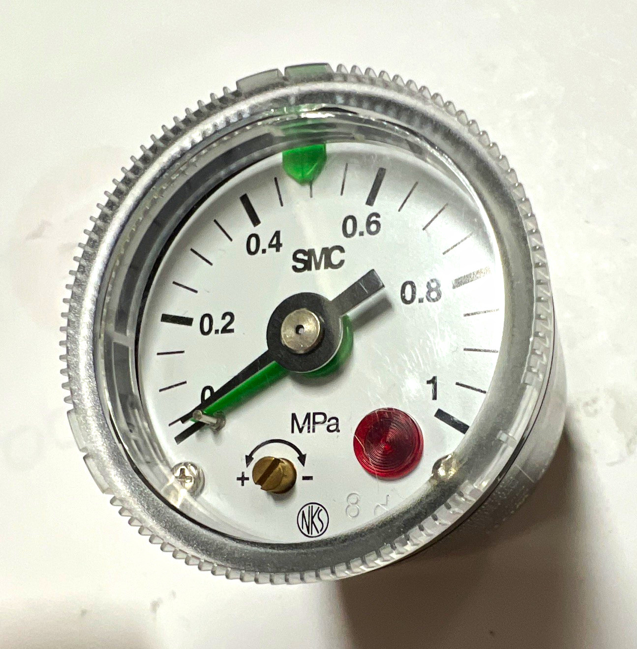 SMC GP46 Pressure Gauge w/ Switch 0-1 MPa Side/Bottom Mount 2in 1/4in