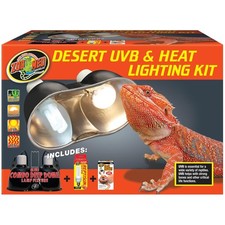 Dual Kit Reptile Heat UVB Lighting - Complete Setup