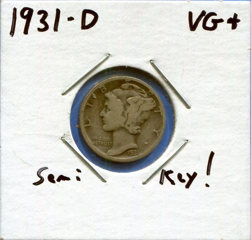 W@W 1931-D MERCURY DIME!!!! ( Semi Key !!!!) VG+ !!!!!