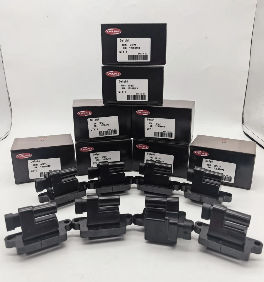 Set of 8 Delphi UF271 12558693 Ignition Coils For Chevy GMC 4.8L 5.3L 6.0L D581 Foto 3 de 4