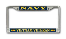 Navy Vietnam Veteran License Plate Frame American Made - Veteran Approved Navy Vietnam Veteran License Plate Frame American Made - Veteran Approved
