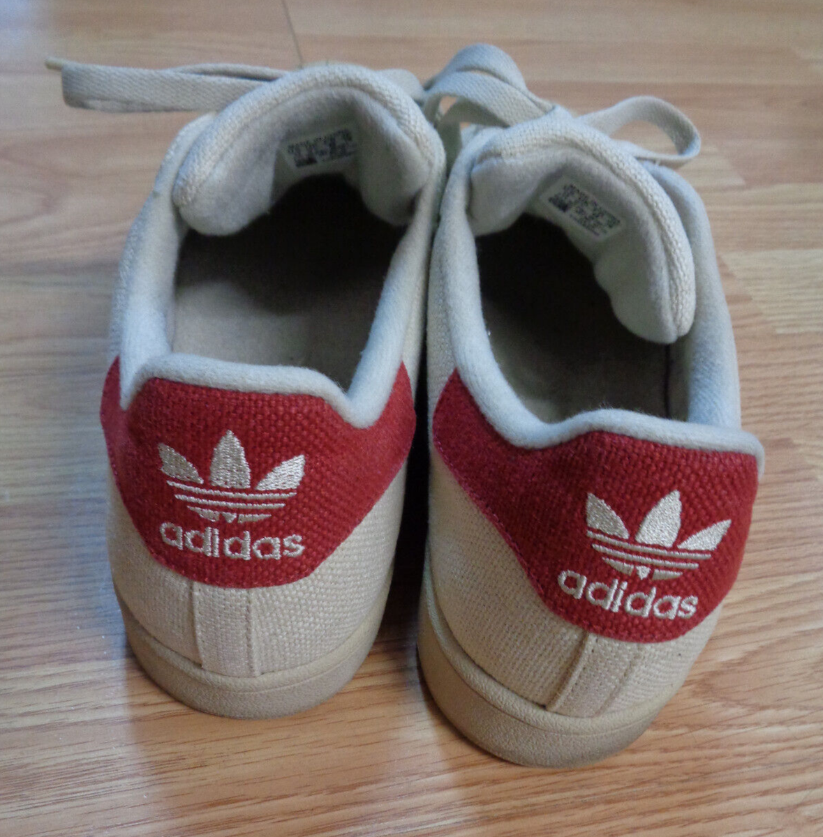 Adidas HEMP Original Superstar Shoes Men Size 13 US WHITE RED Tan shell toe  tref | eBay