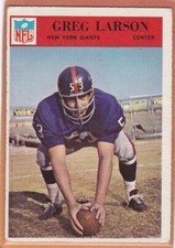 1966 PHILADELPHIA FOOTBALL GREG LARSON #124 GIANTS VGEX *A13022