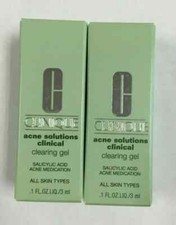 2x Clinique Acne Solutions Clinical Clearing Gel Mini 0.1 oz / 3ml New in Box