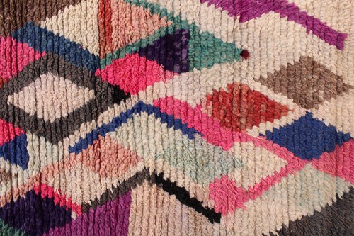 Vintage Teppichläufer, Marokkanischer Läuferteppich Handarbeit Boujaad Teppich, Geometrischer Wollteppich - Bild 5 von 8