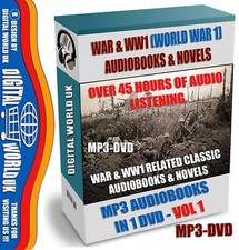 WAR & WW1, WORLD WAR 1  Audiobooks Novels Classic Titles Over 45hrs MP3-DVD VOL1