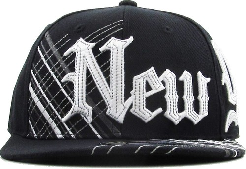 New York NY Embroidered Hip Hop Fitted Cap Hat Street Flat Brim - Picture 3 of 14