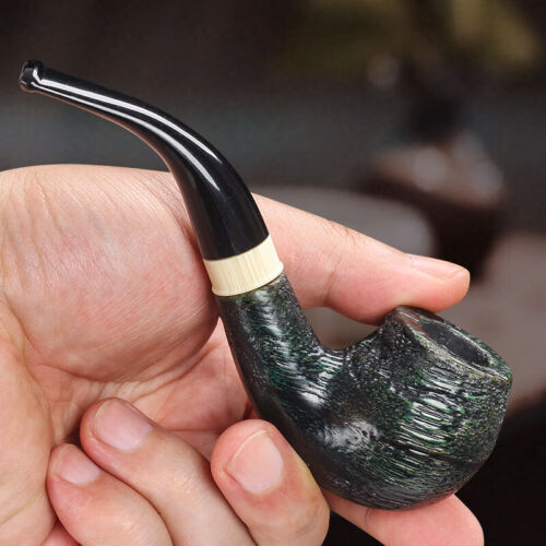 Classic Solid Wood Pipe Handmade Traditional Old-fashioned Pipes Tobacco Pipes - Afbeelding 1 van 22