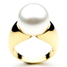 13 mm Australian South Sea Pearl Ring Pacific Pearls® Unique pearl wedding rings