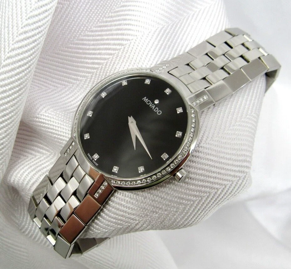 Movado Faceto Mens Diamond Watch 0605585 eBay