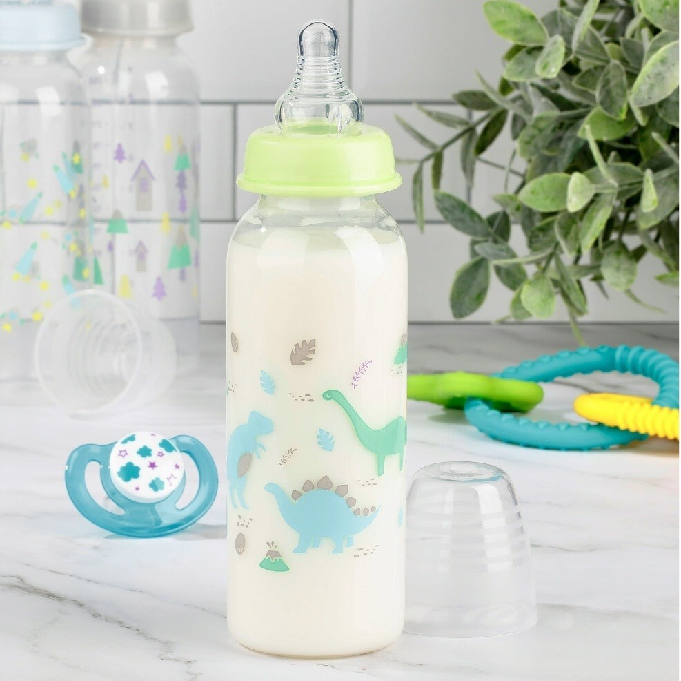 Pack Parents Choice clear 3 Baby Bottles 0-6 Months. Dinosaurs 🦕 