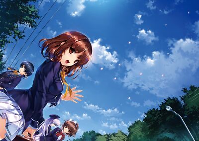 Anime girls school uniform ushinawareta mirai wo Playmat Game Mat Desk