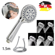 Duschkopf Hochdruck Handbrause Duschbrause Wassersparend mit 1.5m Schlauch 5Modi