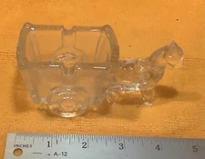 Vintage Donkey And Cart AshTray Container, Horse with Wagon Rare Unique READ