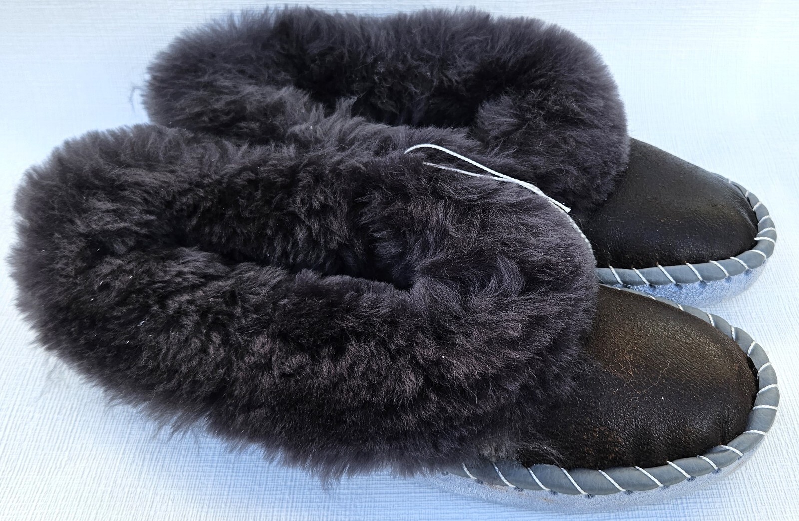 APL LAMMFELL Warme HAUSSCHUHE Gr.42 NEU Schaffell leder Schurwolle Handarbeit 2